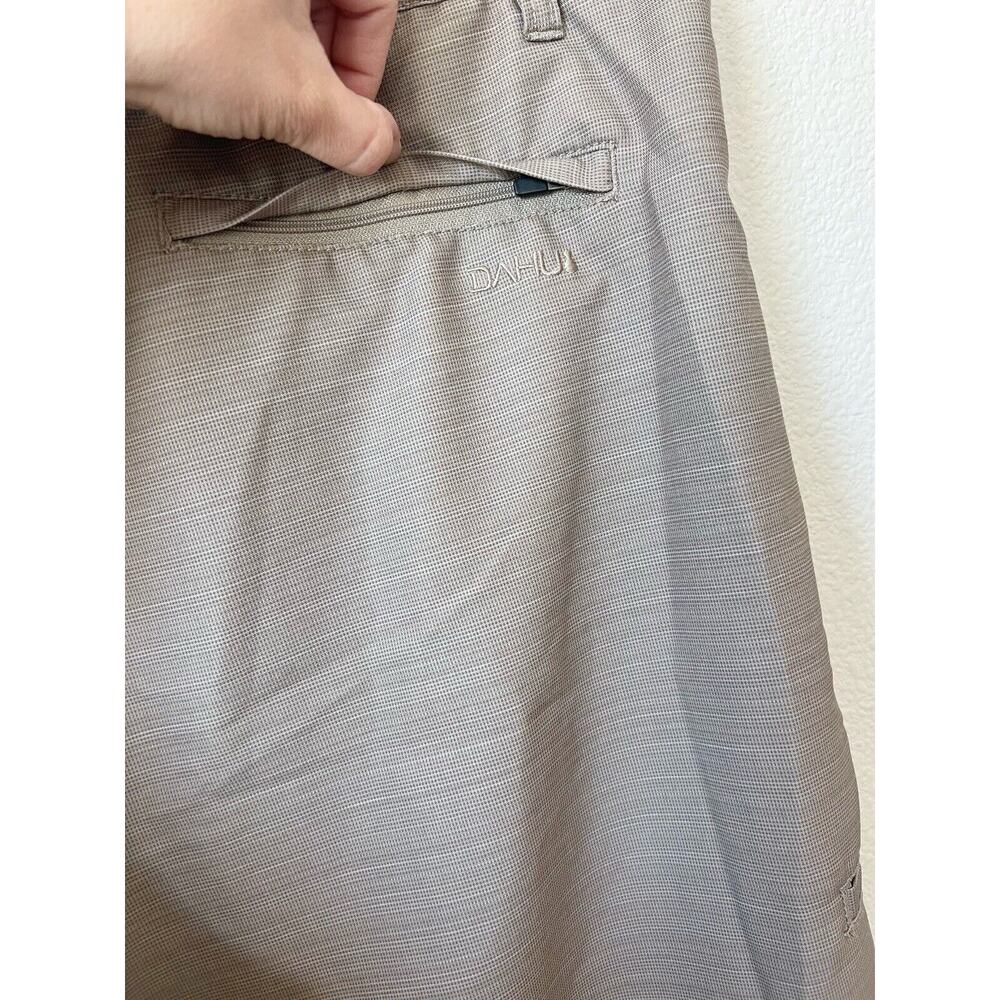 DaHui Board Shorts Swim Trunks Mens Size 38 Tan Hybrid Collection Unlined Stripe - Picture 4 of 5